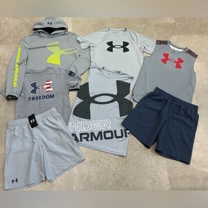 Boys UNDER ARMOUR Shorts..Shirts..Tank Tops & Sweatshirt Summer Lot, sz Large